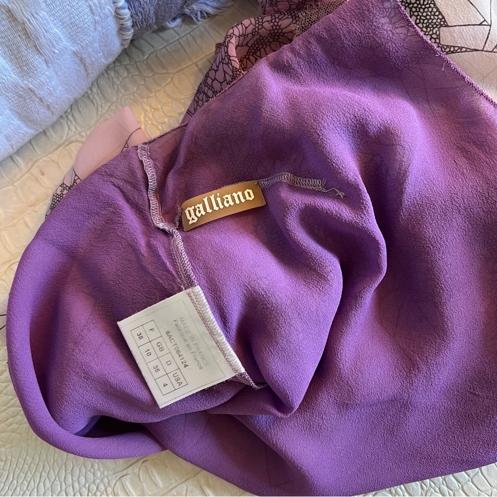 Galliano purple spiderweb and lace dress - Picture 4 of 4